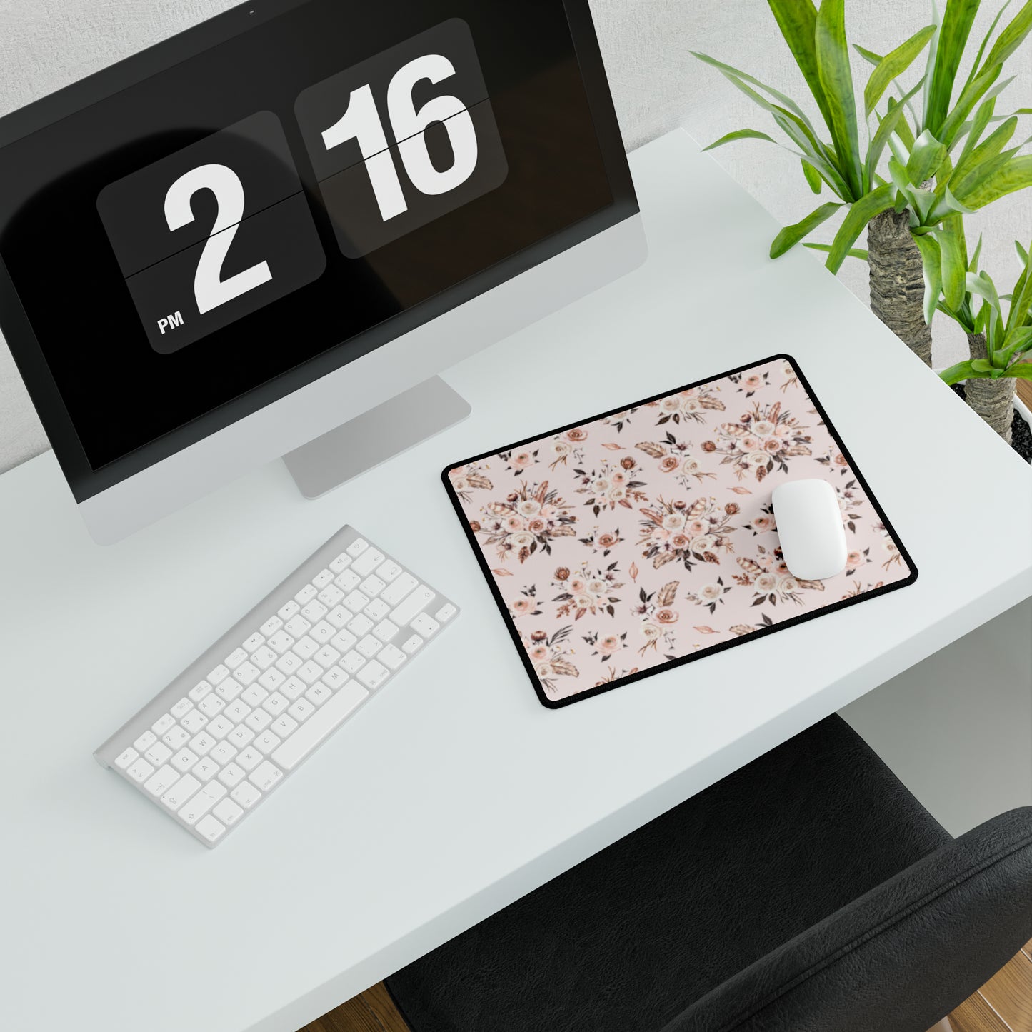 Pink Floral Desk Mat