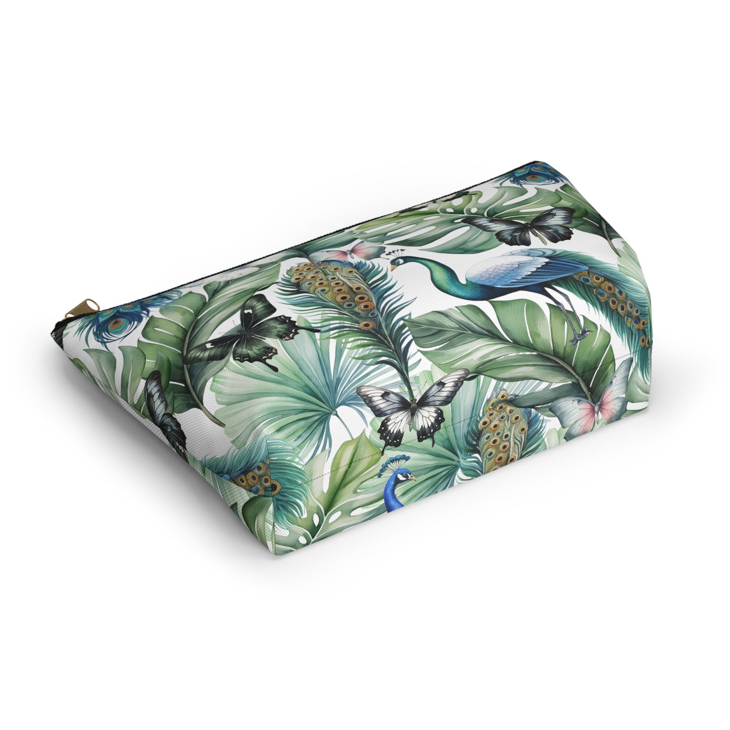 Tropical Peacock Accessory Pouch w T-bottom