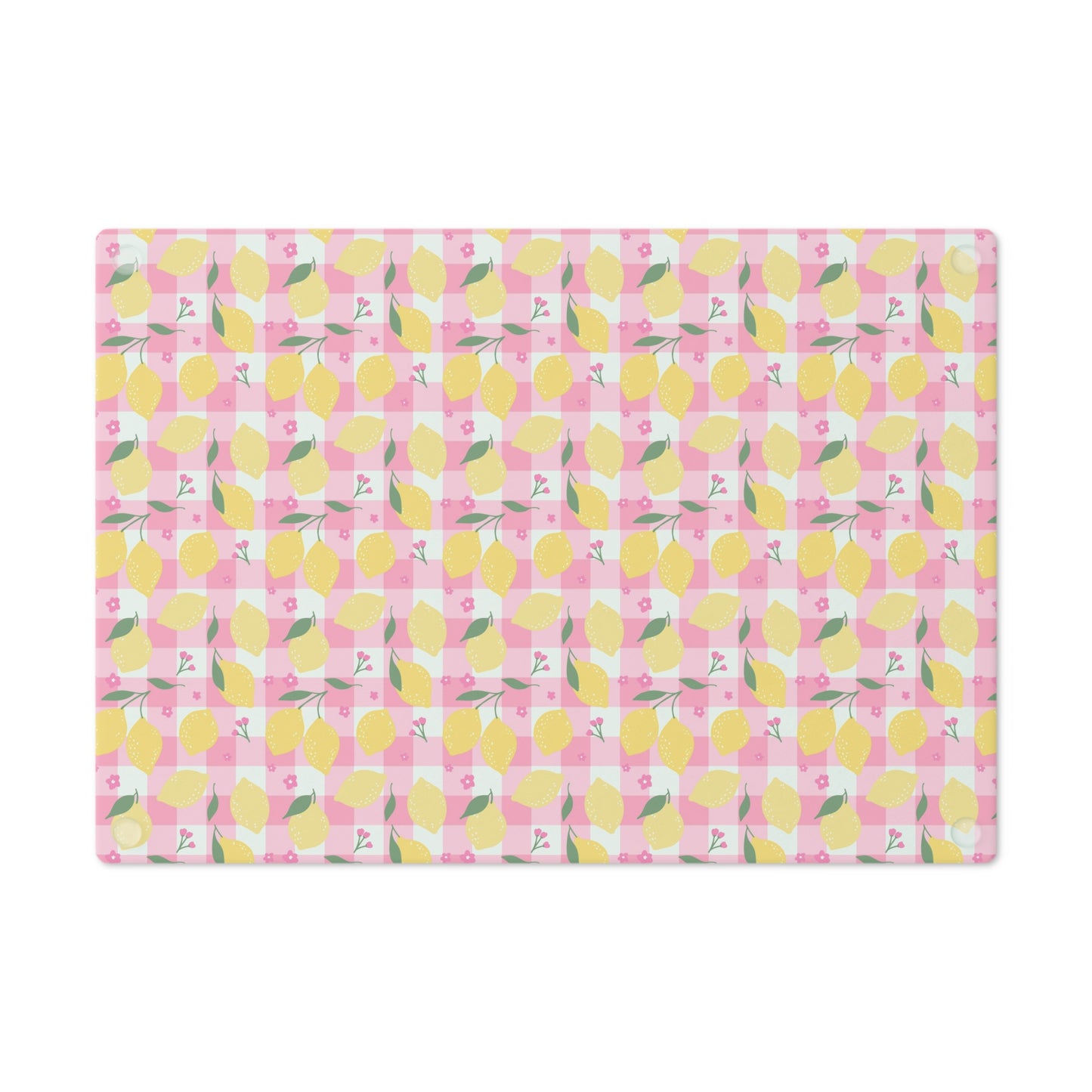 Pink Lemonade Plaid Cutting Board