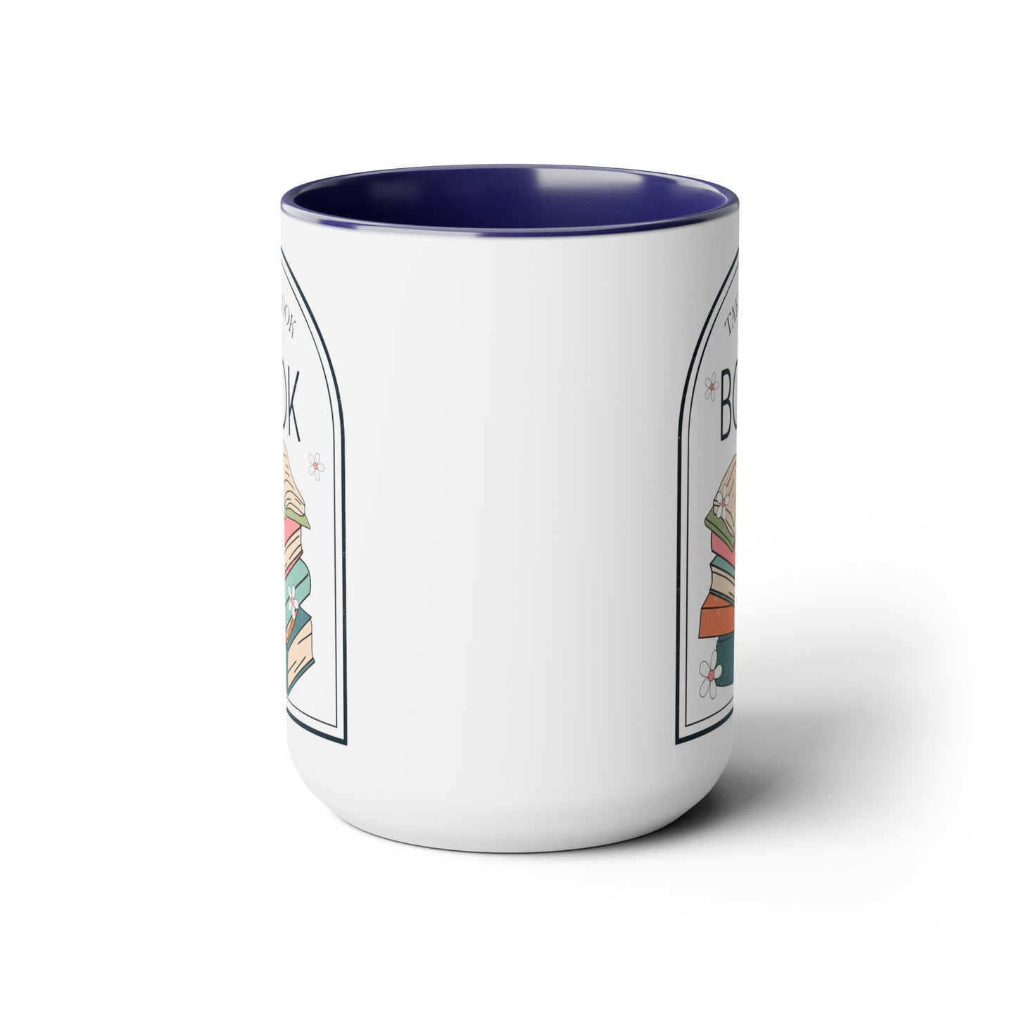 Take A Look It's In A Book Stack Two-Tone Coffee Mugs, 15oz