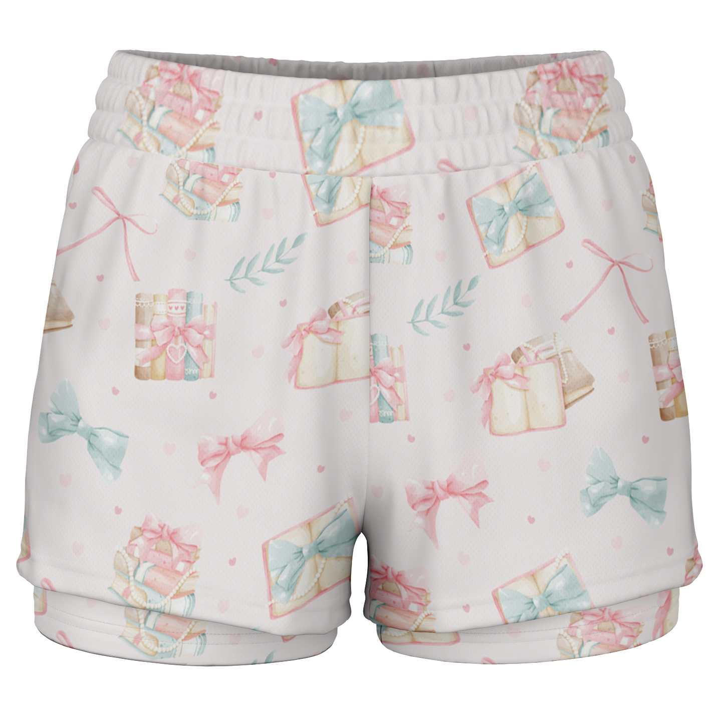 Pink Bow Books Women's 2-in-1 Shorts