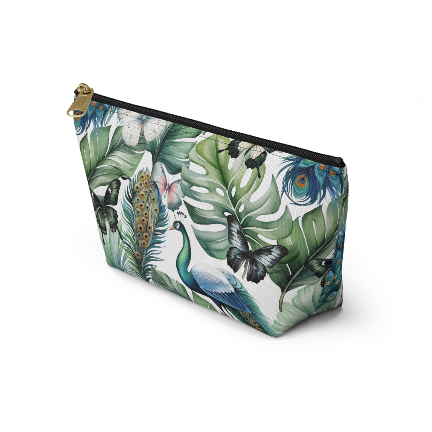 Tropical Peacock Accessory Pouch w T-bottom