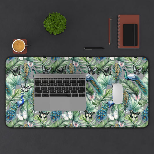 Tropical Peacock Desk Mat