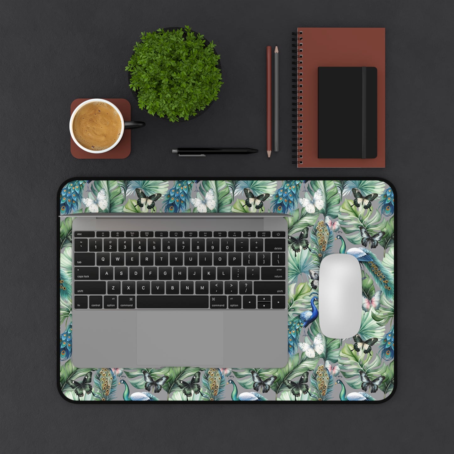 Tropical Peacock Desk Mat