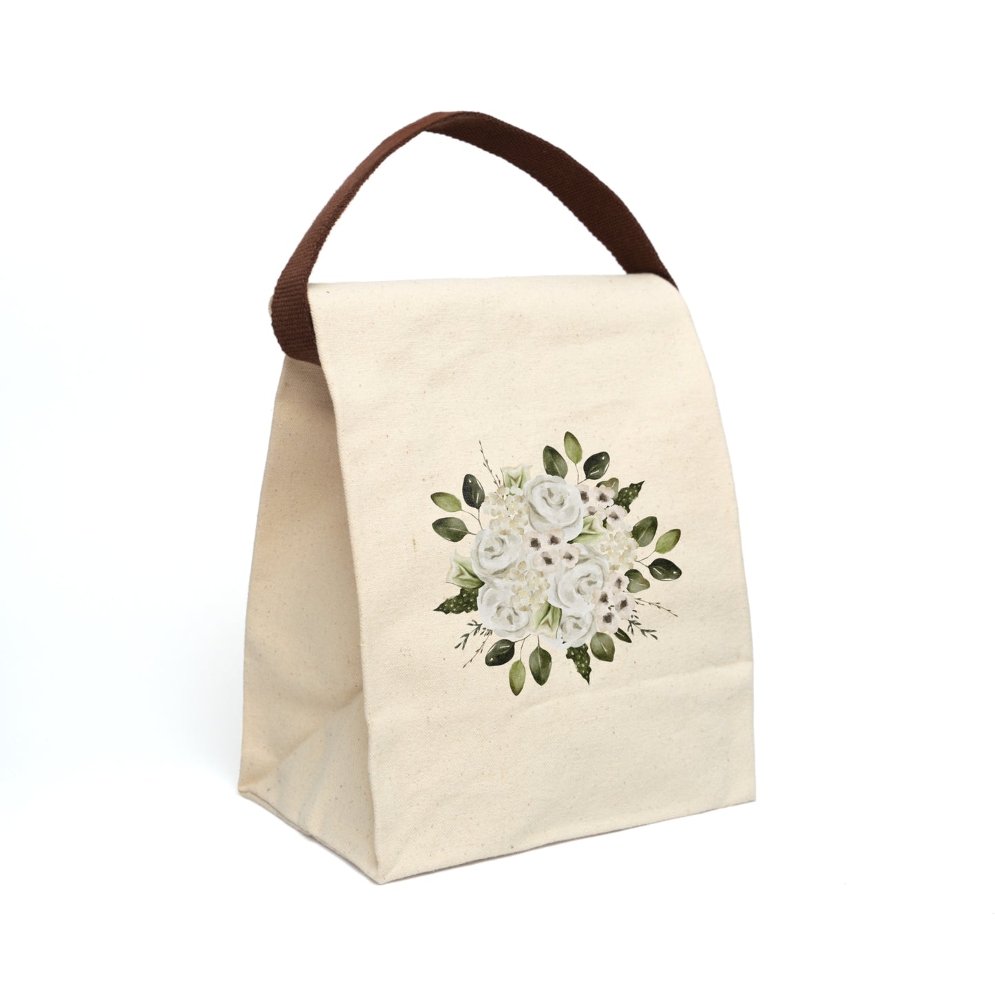 April Bouquet Canvas Lunch Bag With Strap