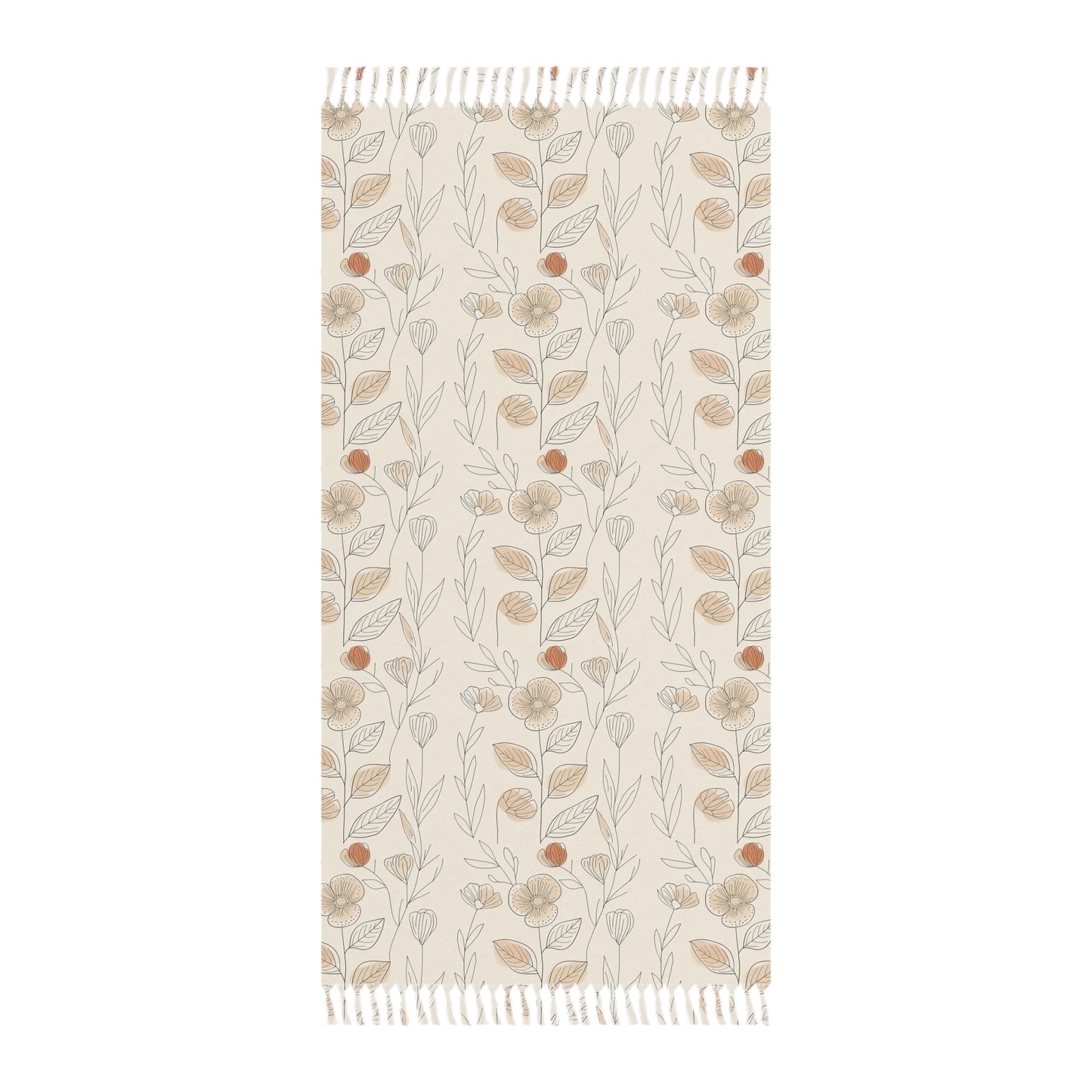 Boho Beige Floral Boho Beach Cloth