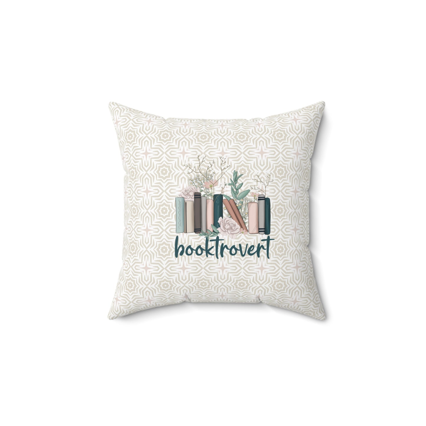 Booktrovert Geometric Faux Suede Square Pillow