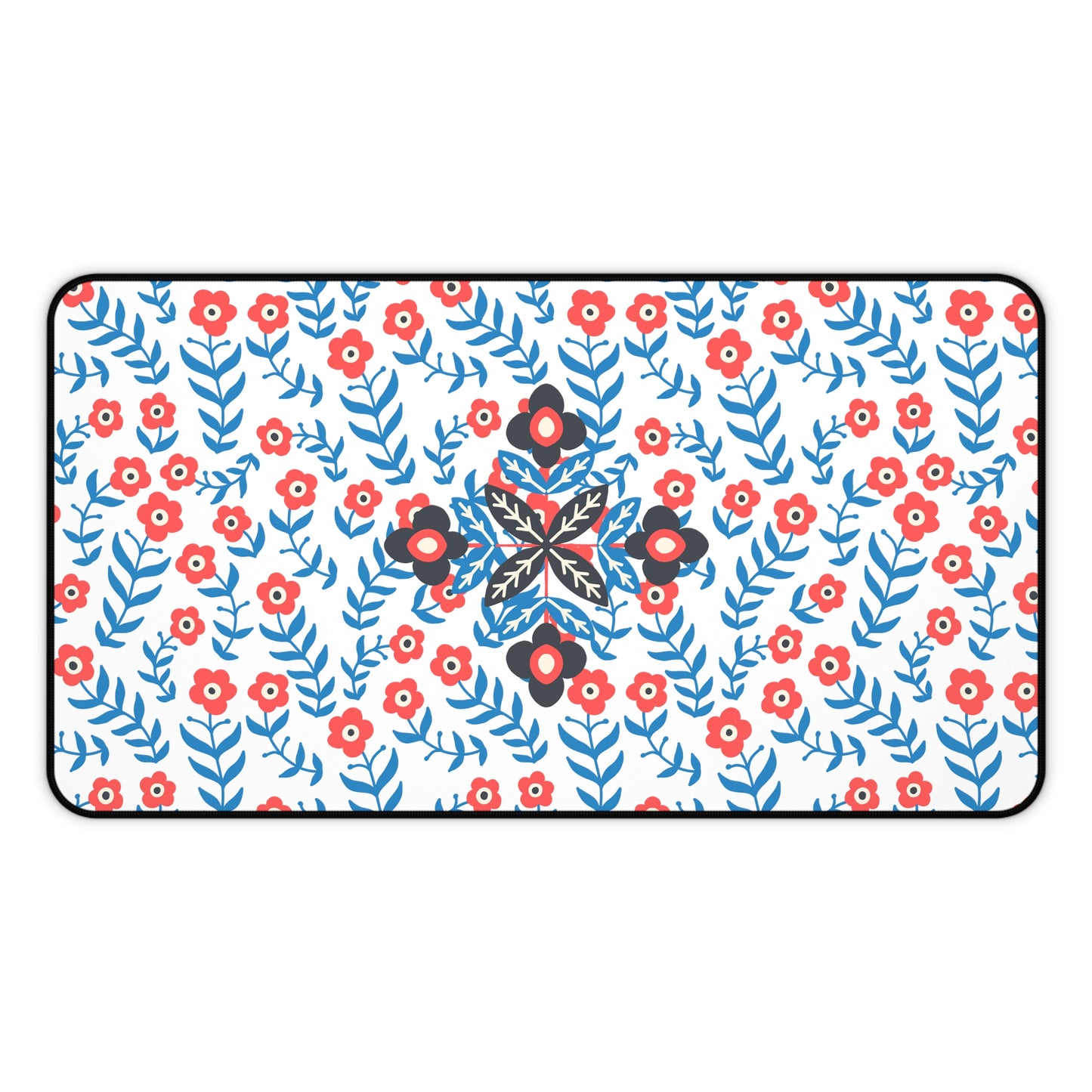 North Dreams Red Floral Desk Mat