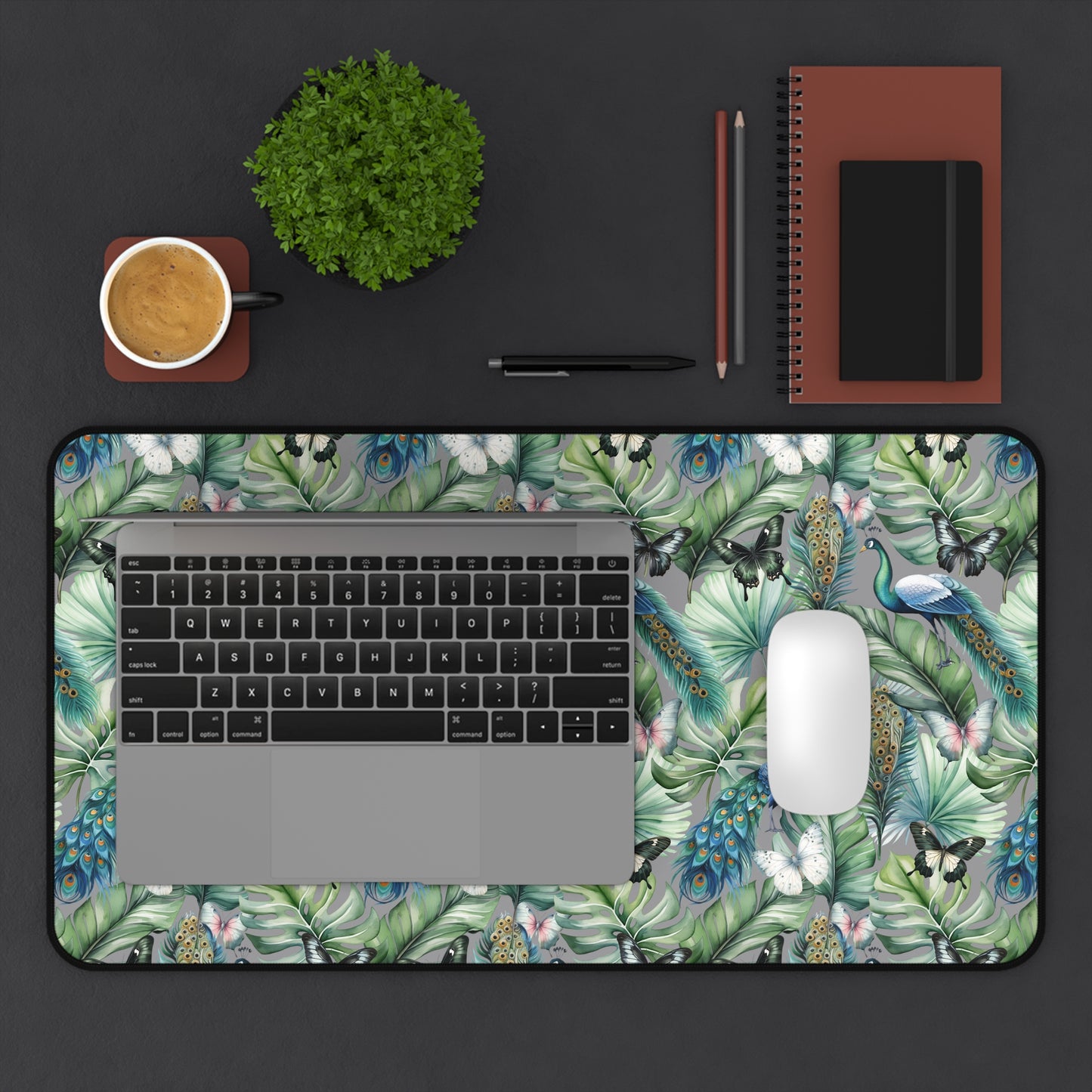 Tropical Peacock Desk Mat