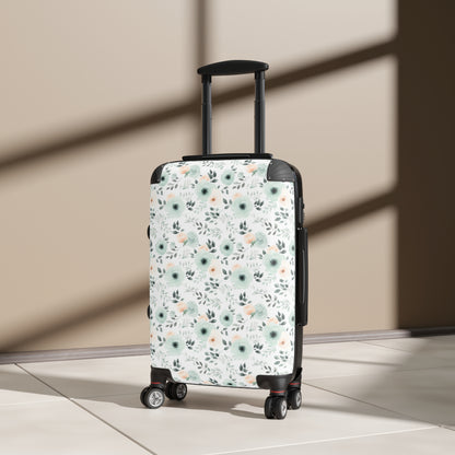 Mint Floral Suitcase