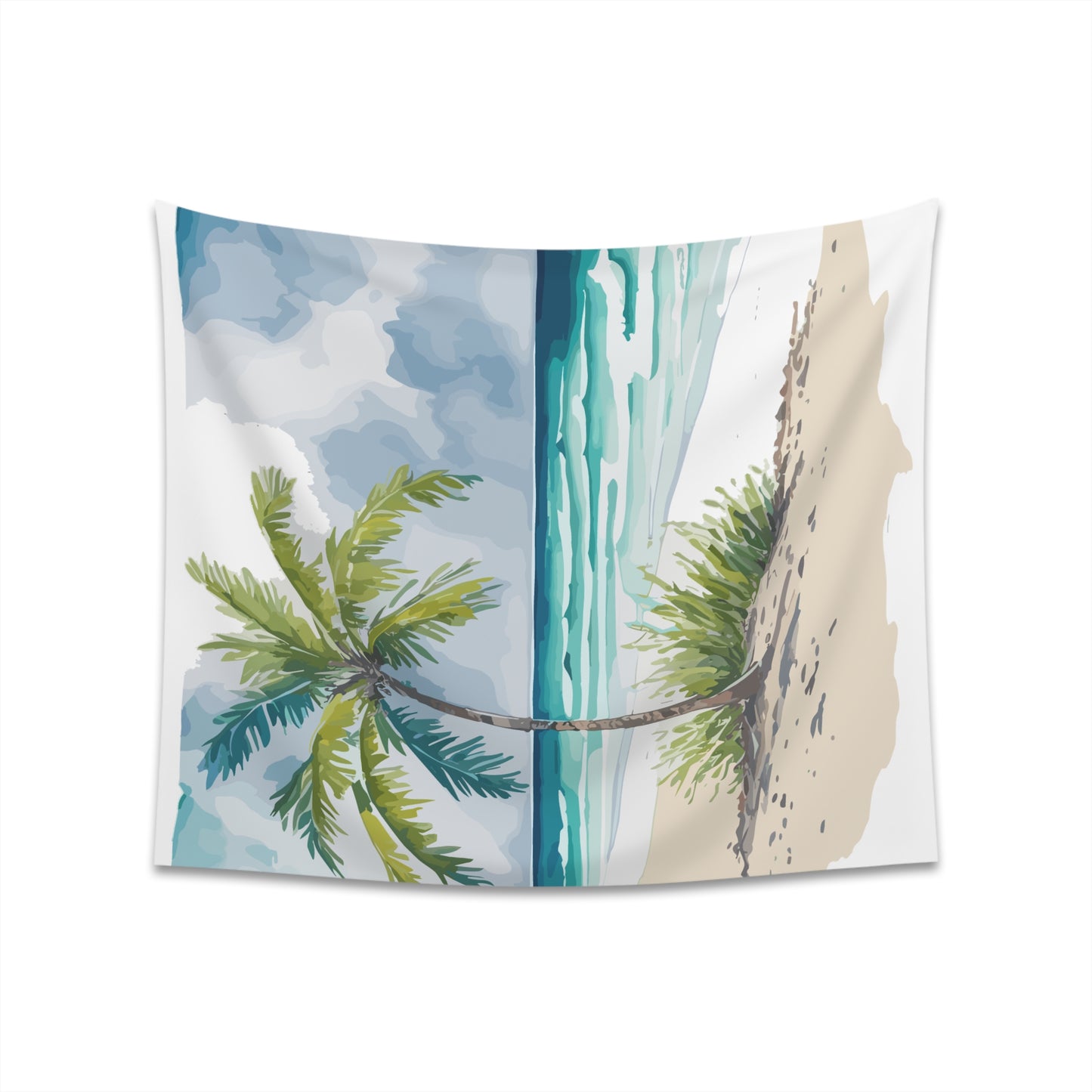 Palm Tree Beach Printed Wall Tapestry