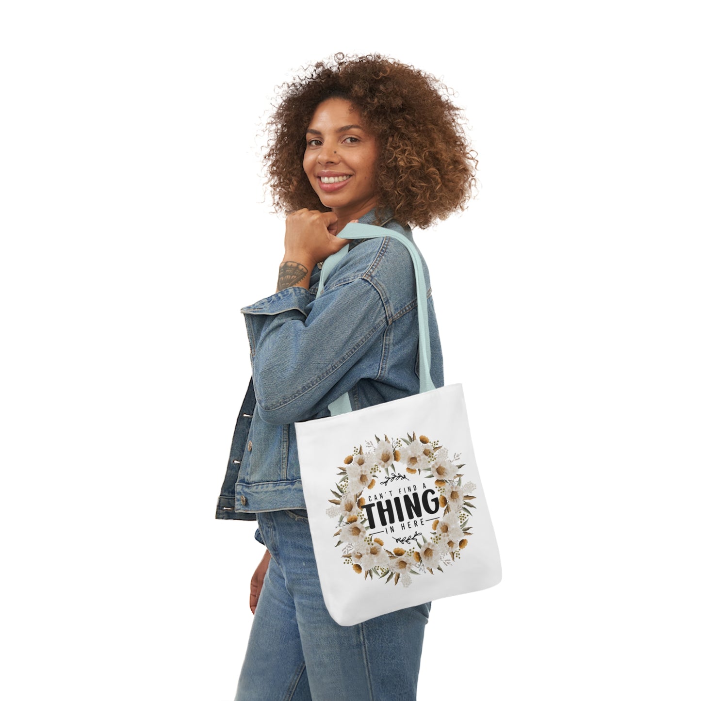 March Floral Canvas Tote Bag, 3-Color Straps