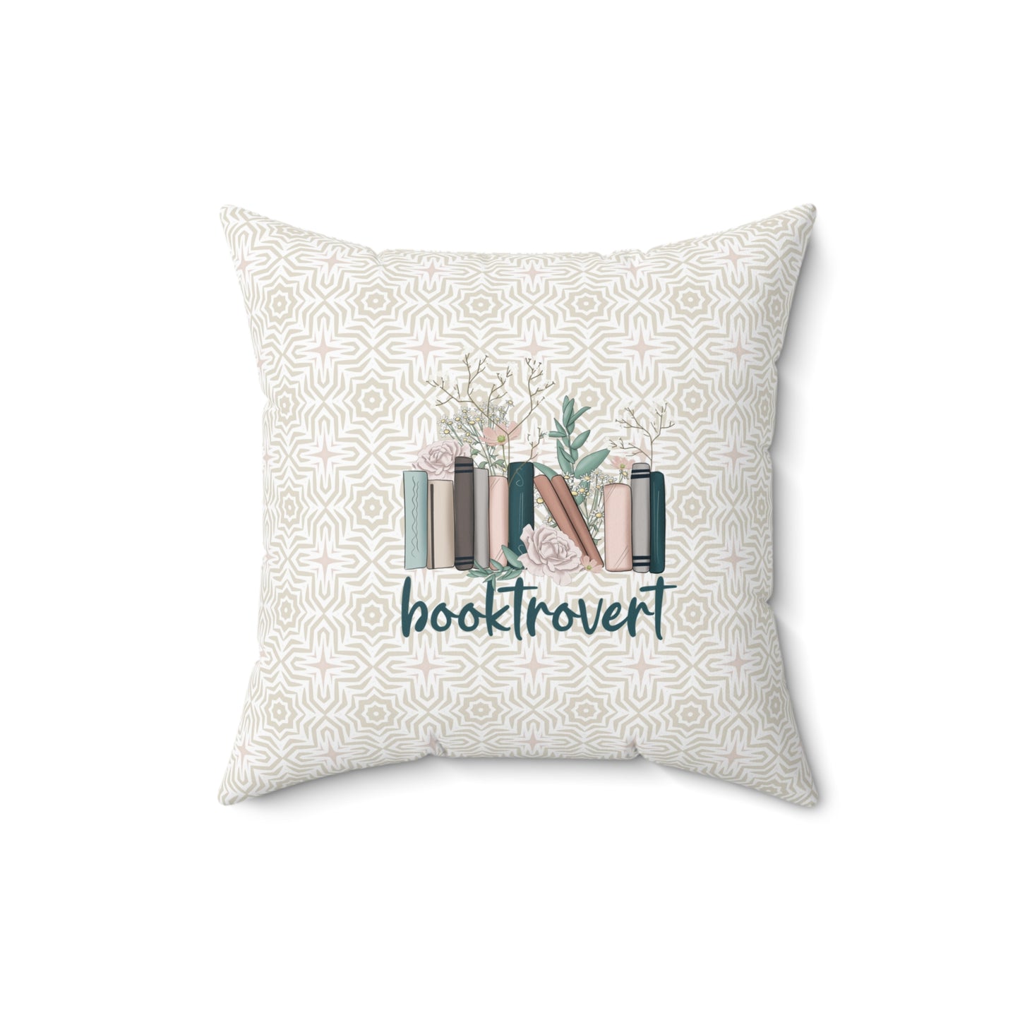 Booktrovert Geometric Faux Suede Square Pillow