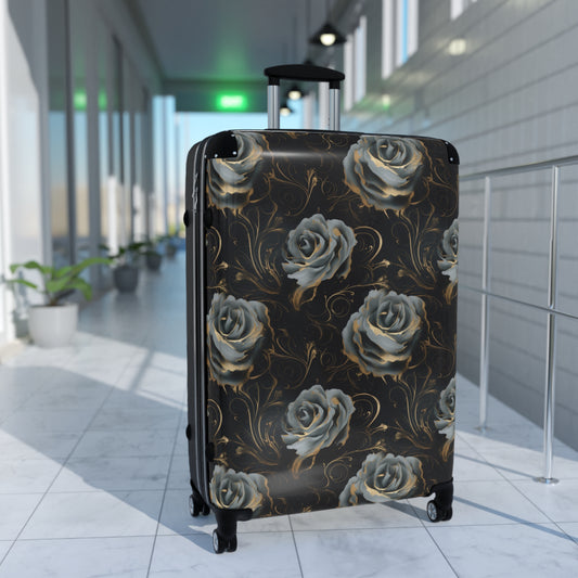 Black Blue Rose Suitcase