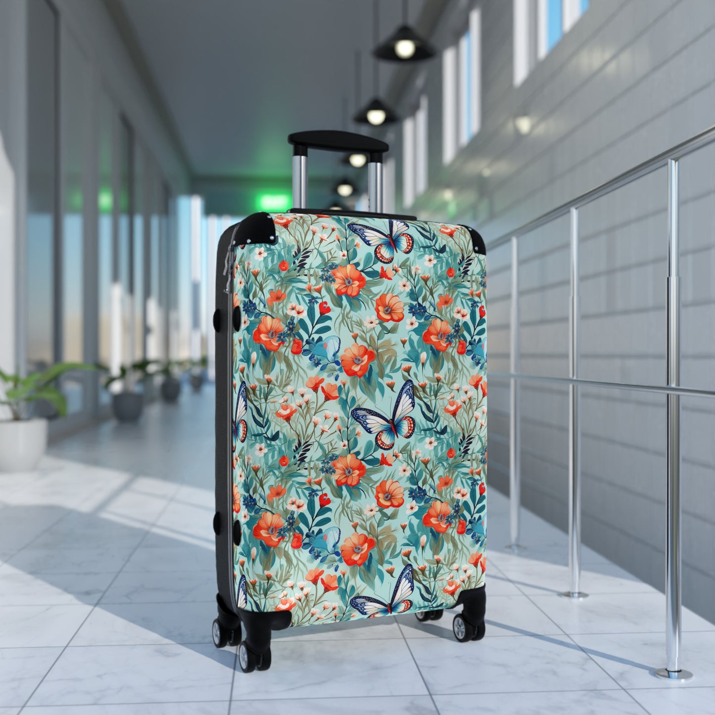 Butterfly Floral Suitcase