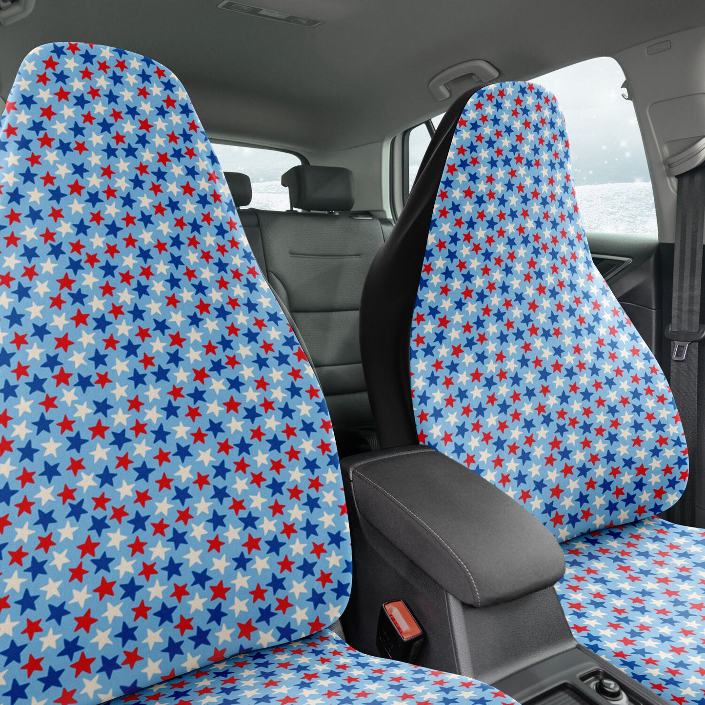 Red and Blue Stars Car Seat Cover