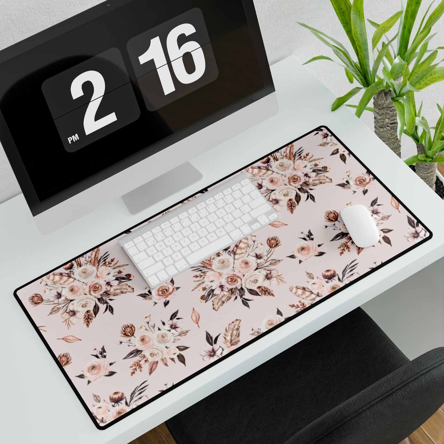 Pink Floral Desk Mat