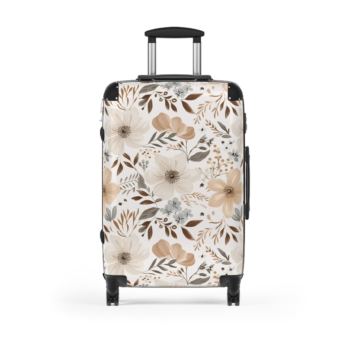 Beige Boho Floral Suitcase