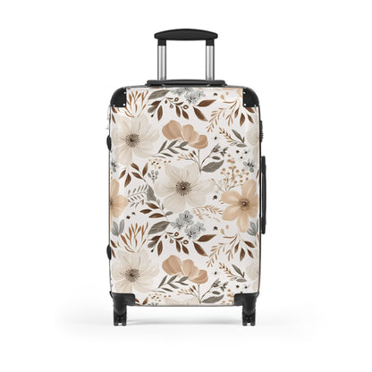 Beige Boho Floral Suitcase