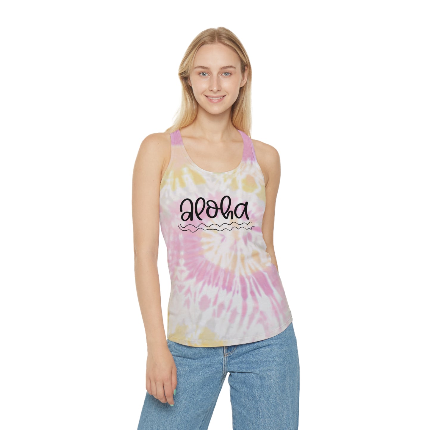 Aloha Tie Dye Racerback Tank Top