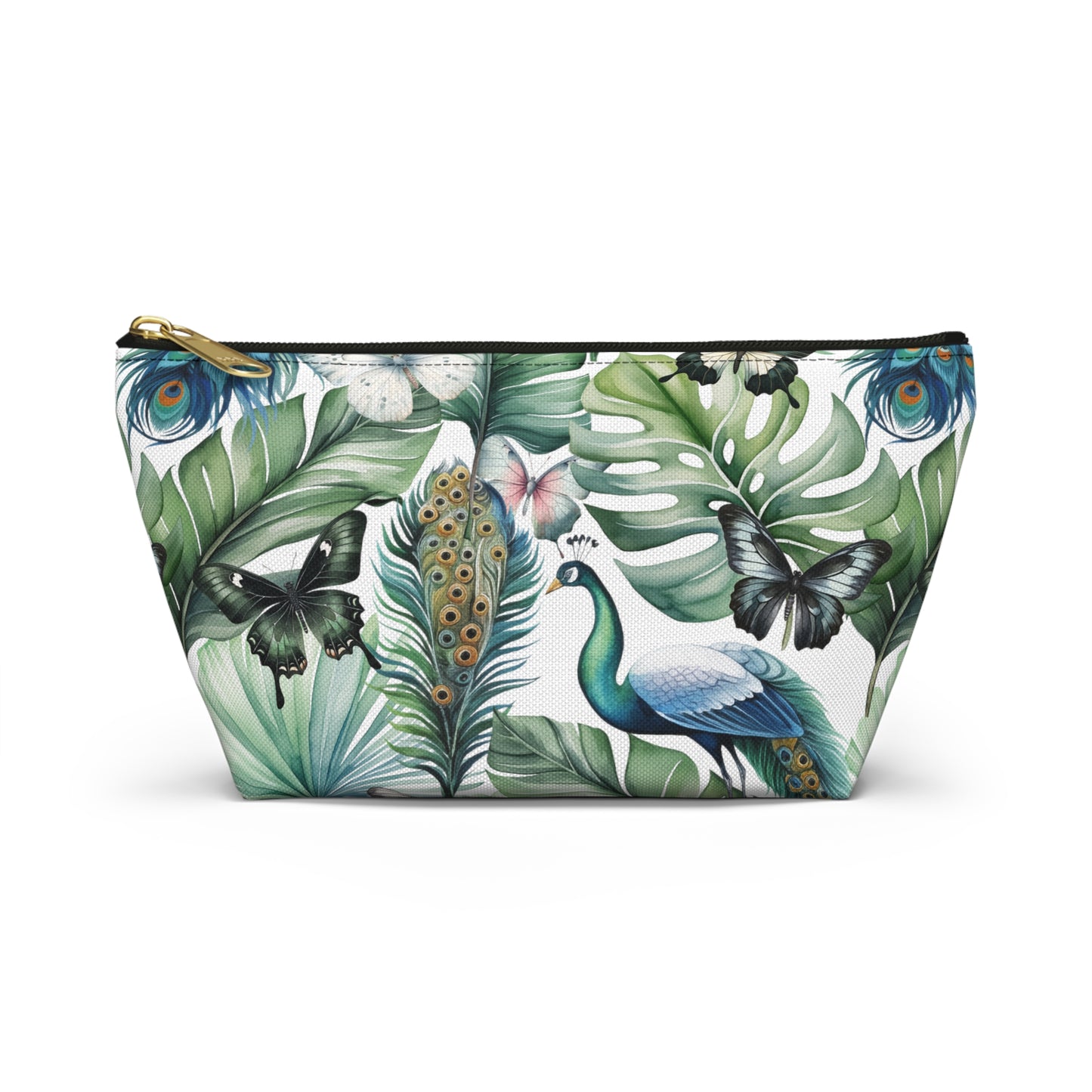 Tropical Peacock Accessory Pouch w T-bottom