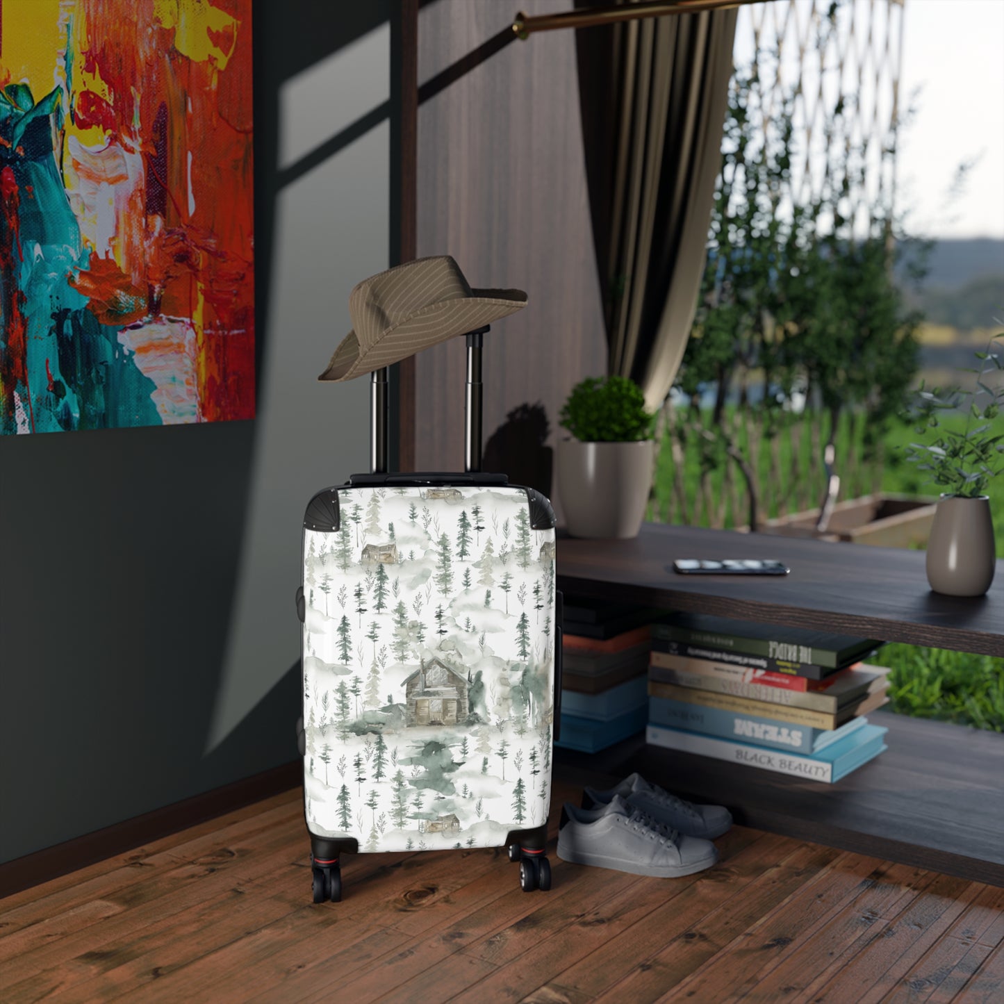 Green Woodland Mountain Suitcase