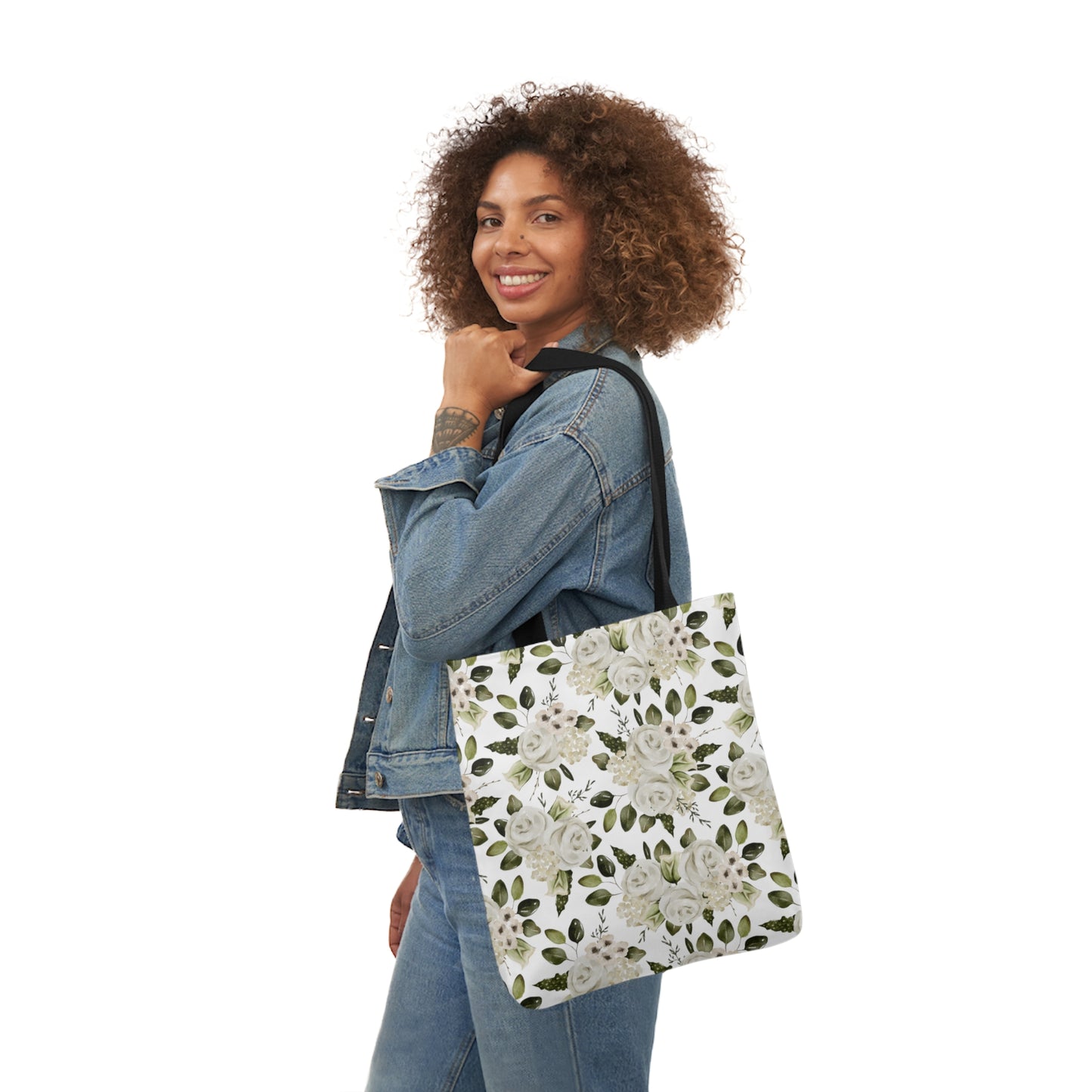 April Floral Canvas Tote Bag, 5-Color Straps