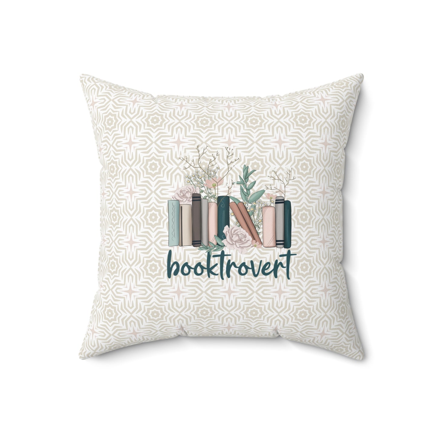 Booktrovert Geometric Faux Suede Square Pillow