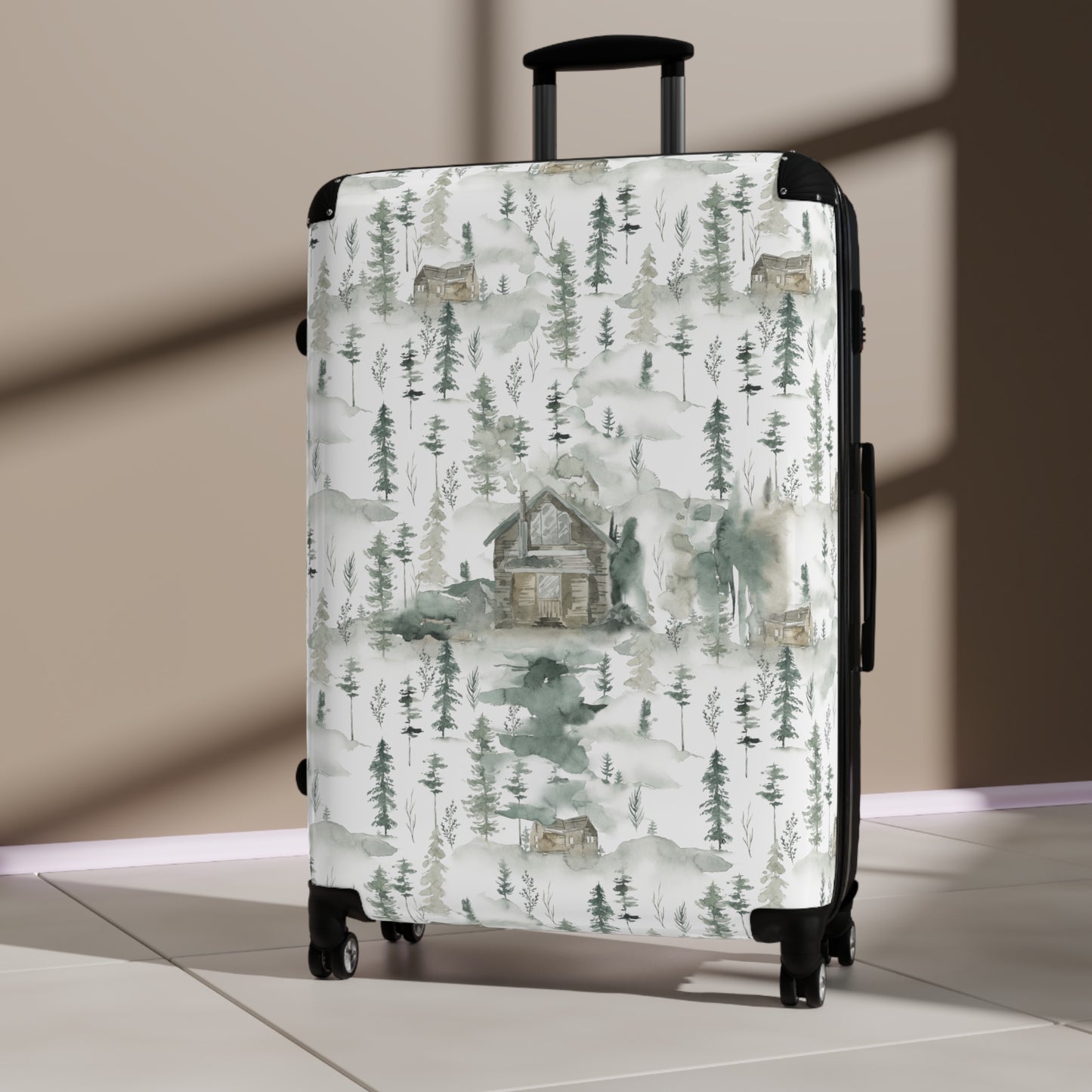 Green Woodland Mountain Suitcase