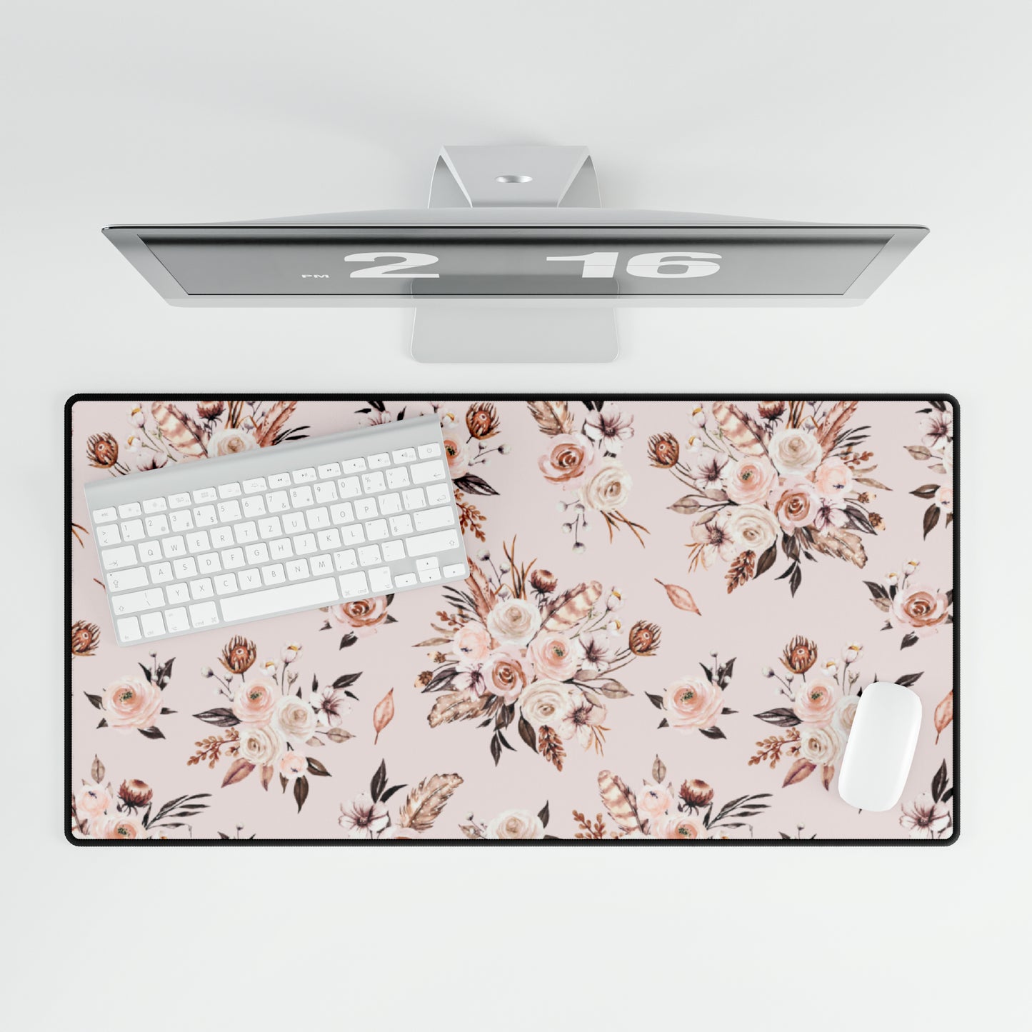 Pink Floral Desk Mat