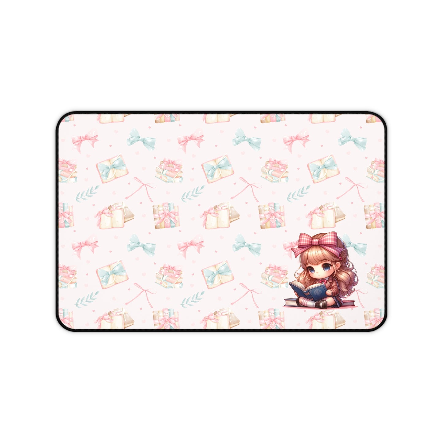 Cute Girl Reading Desk Mat