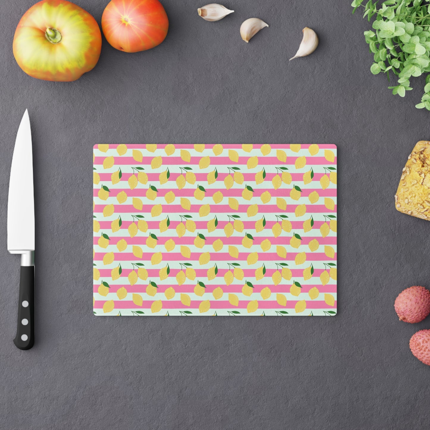 Pink Lemonade Striped Cutting Board