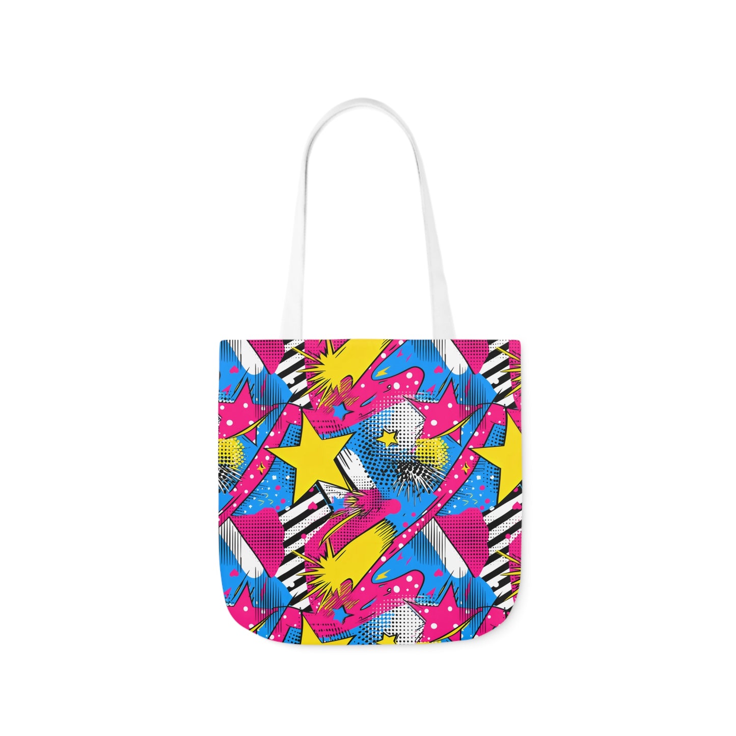 Star Pop Canvas Tote Bag, 3-Color Straps