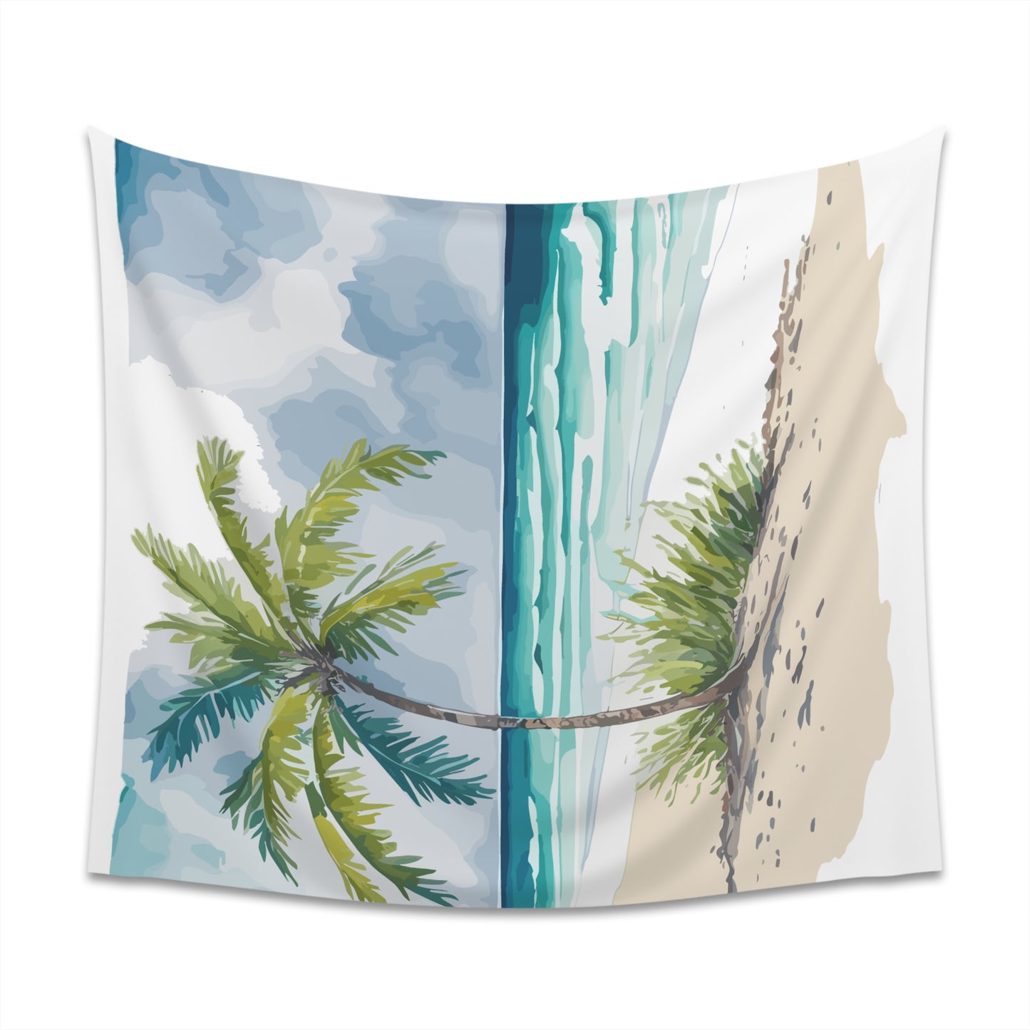 Palm Tree Beach Printed Wall Tapestry