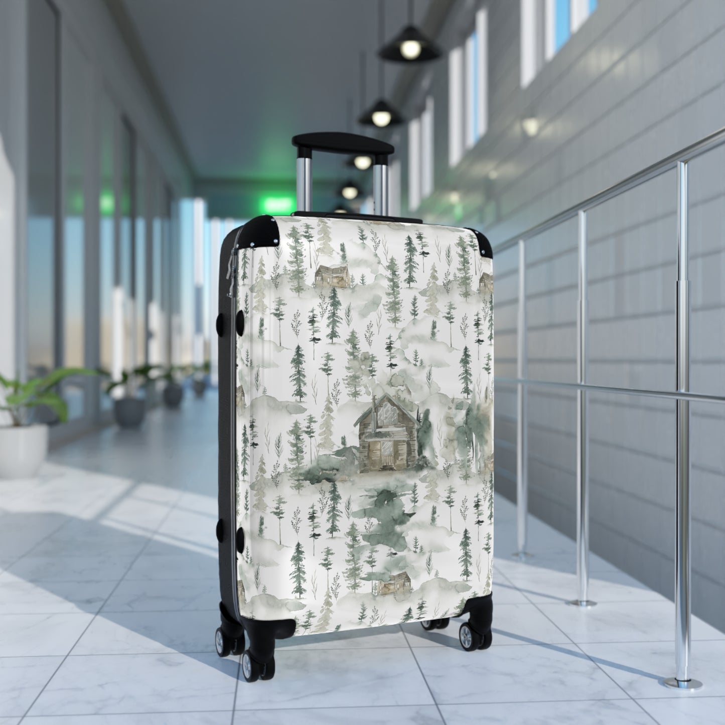 Green Woodland Mountain Suitcase