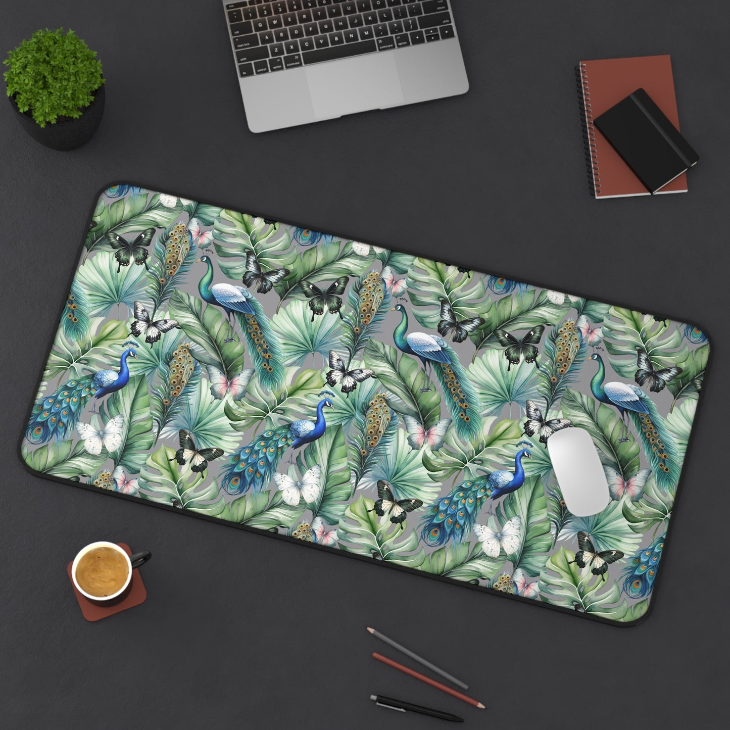 Tropical Peacock Desk Mat