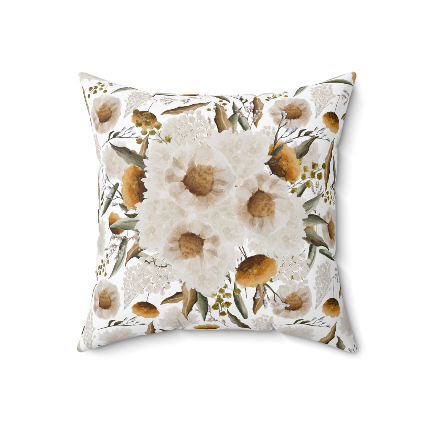 March Floral Accent Spun Polyester Square Pillow