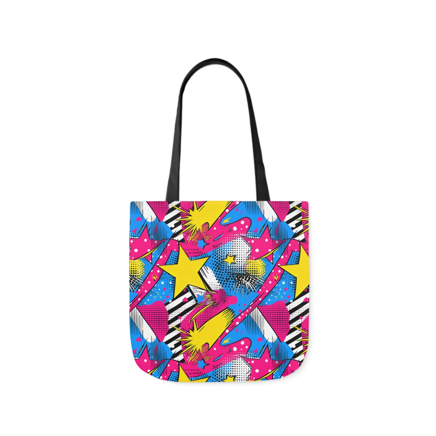 Star Pop Canvas Tote Bag, 3-Color Straps