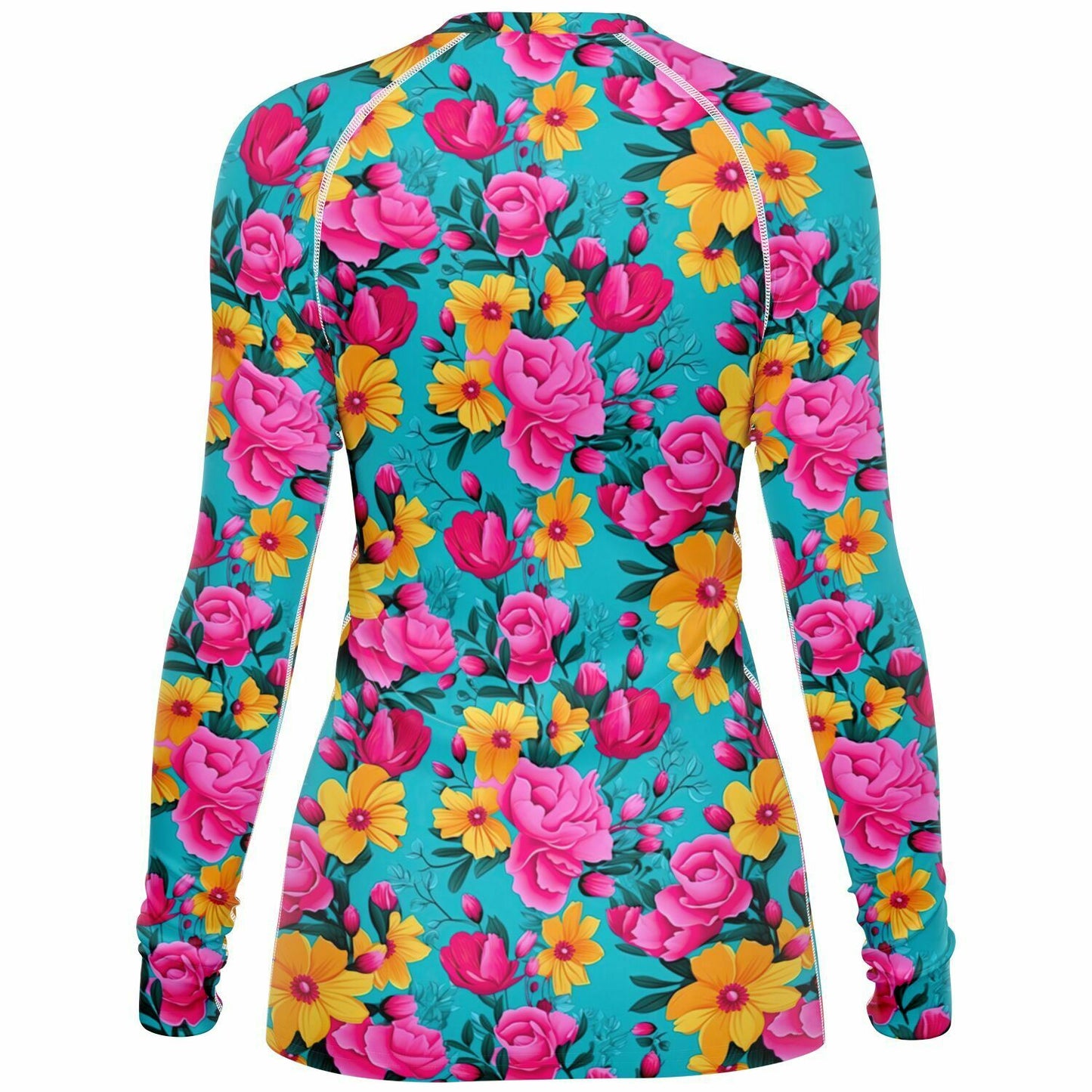 Bright Pink Floral Women's Rashguard