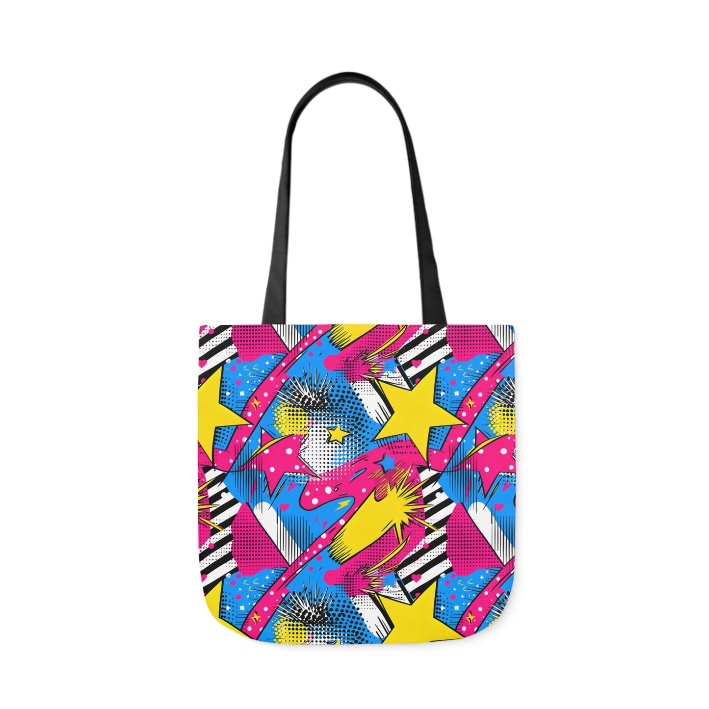 Star Pop Canvas Tote Bag, 3-Color Straps