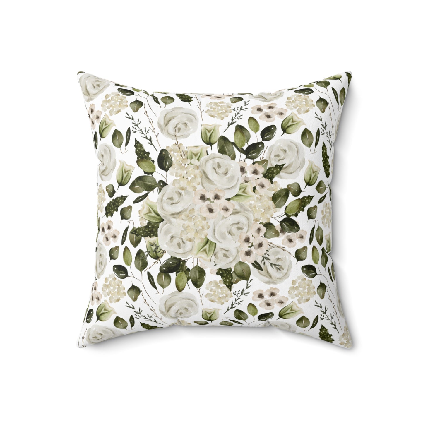 April Floral Accent Spun Polyester Square Pillow