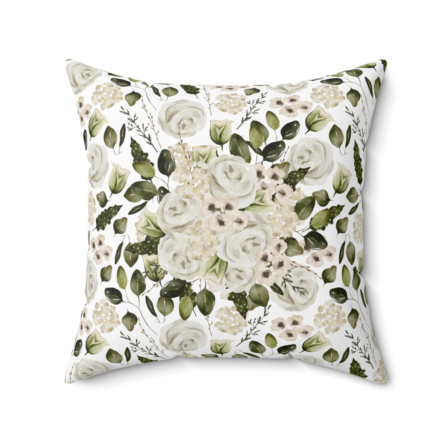 April Floral Accent Spun Polyester Square Pillow