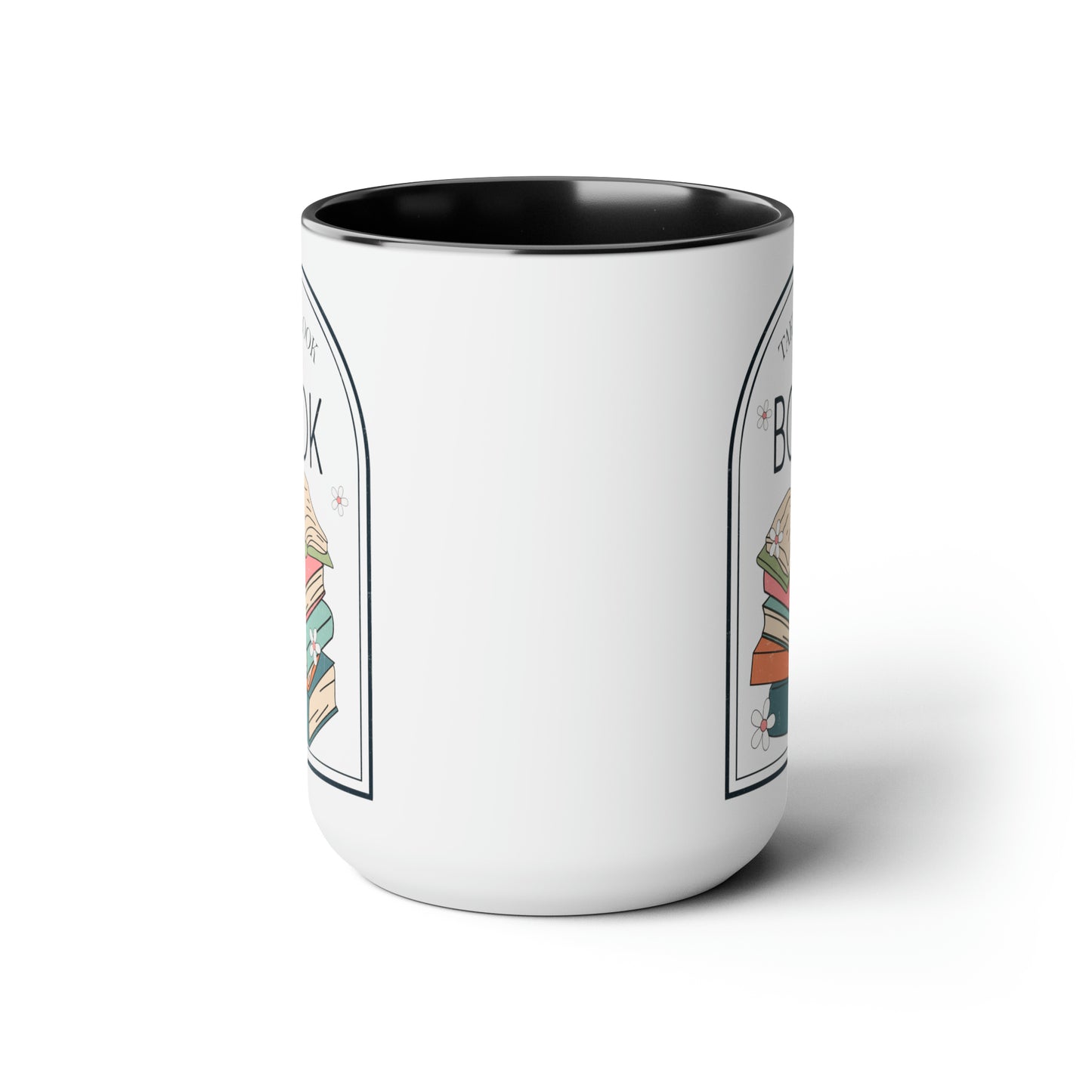 Take A Look It's In A Book Stack Two-Tone Coffee Mugs, 15oz