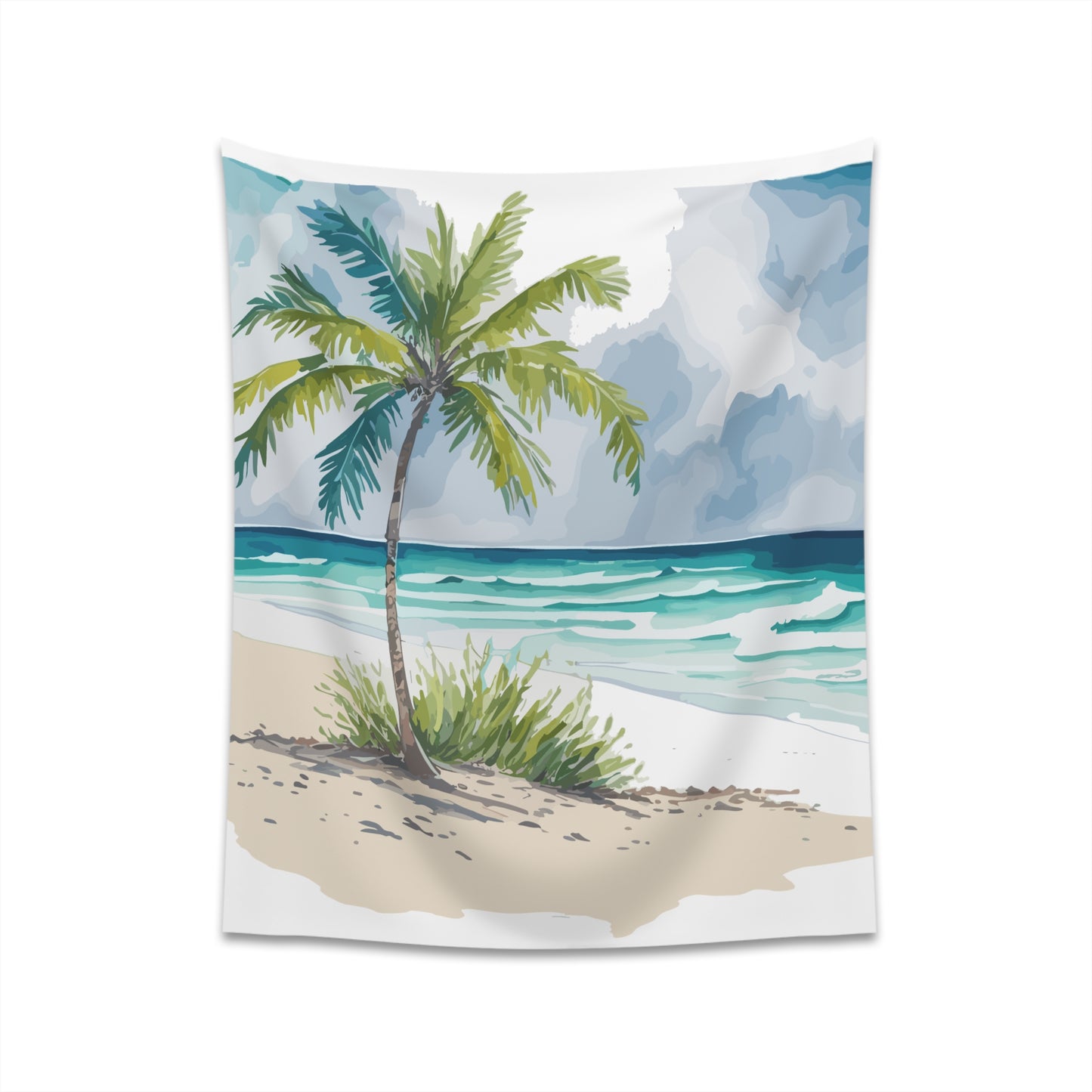 Palm Tree Beach Printed Wall Tapestry