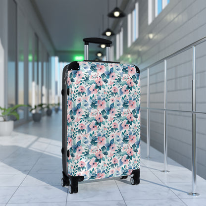 Pink and Teal Floral Suitcase