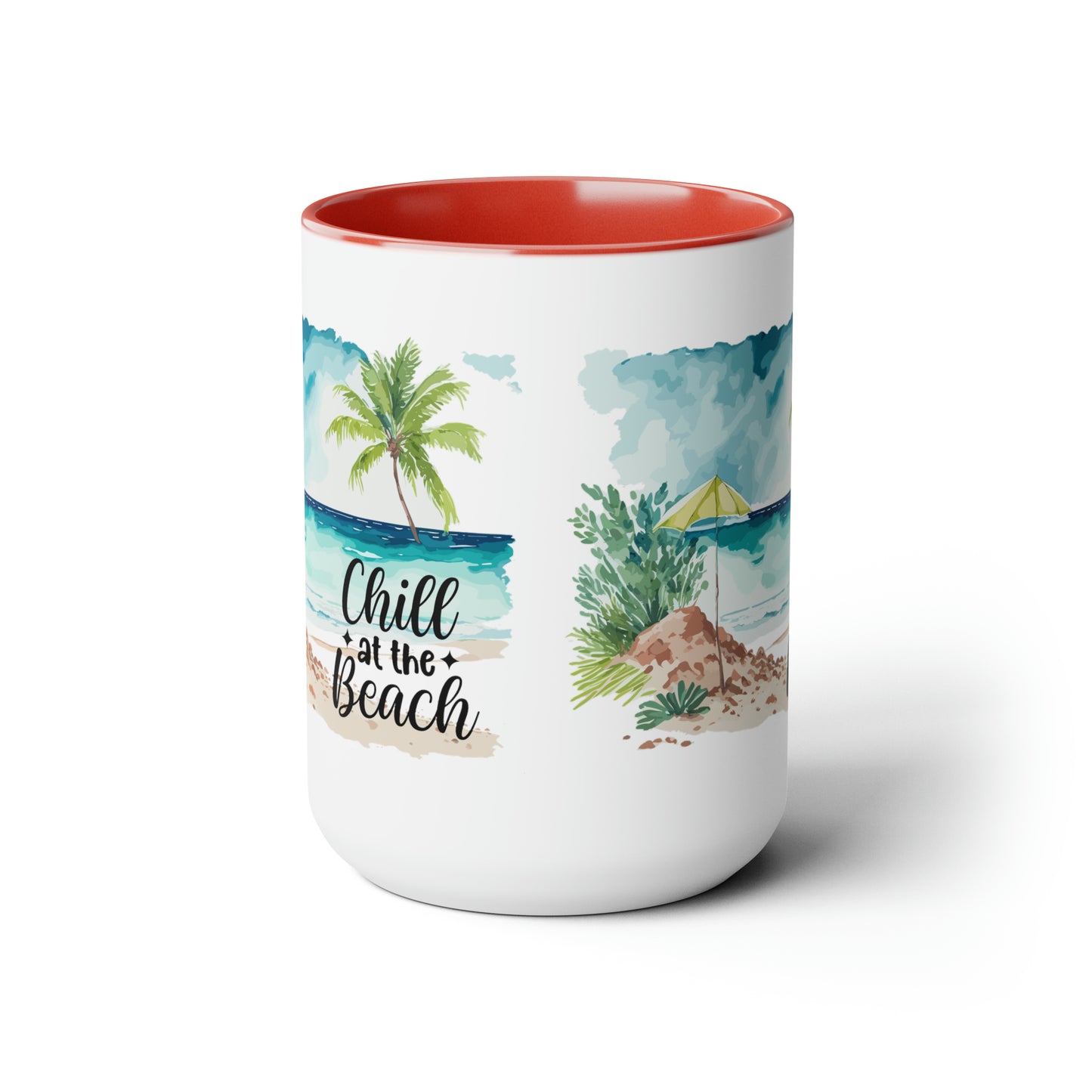 Chill At The Beach Two-Tone Coffee Mugs, 15oz