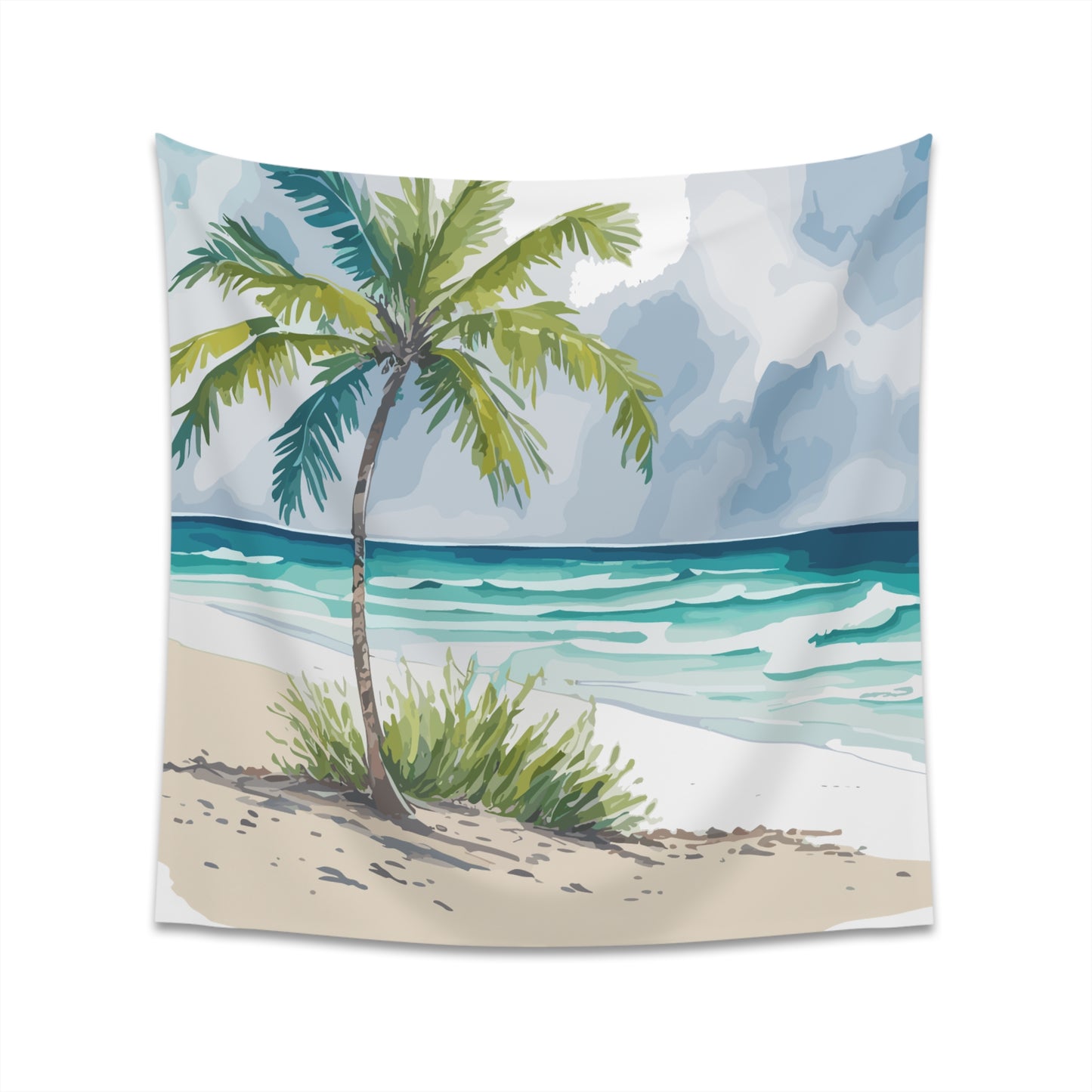 Palm Tree Beach Printed Wall Tapestry