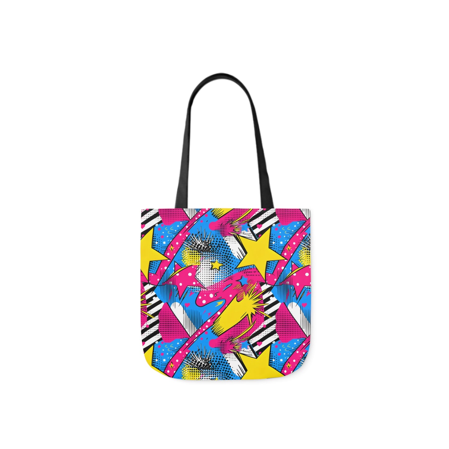 Star Pop Canvas Tote Bag, 3-Color Straps