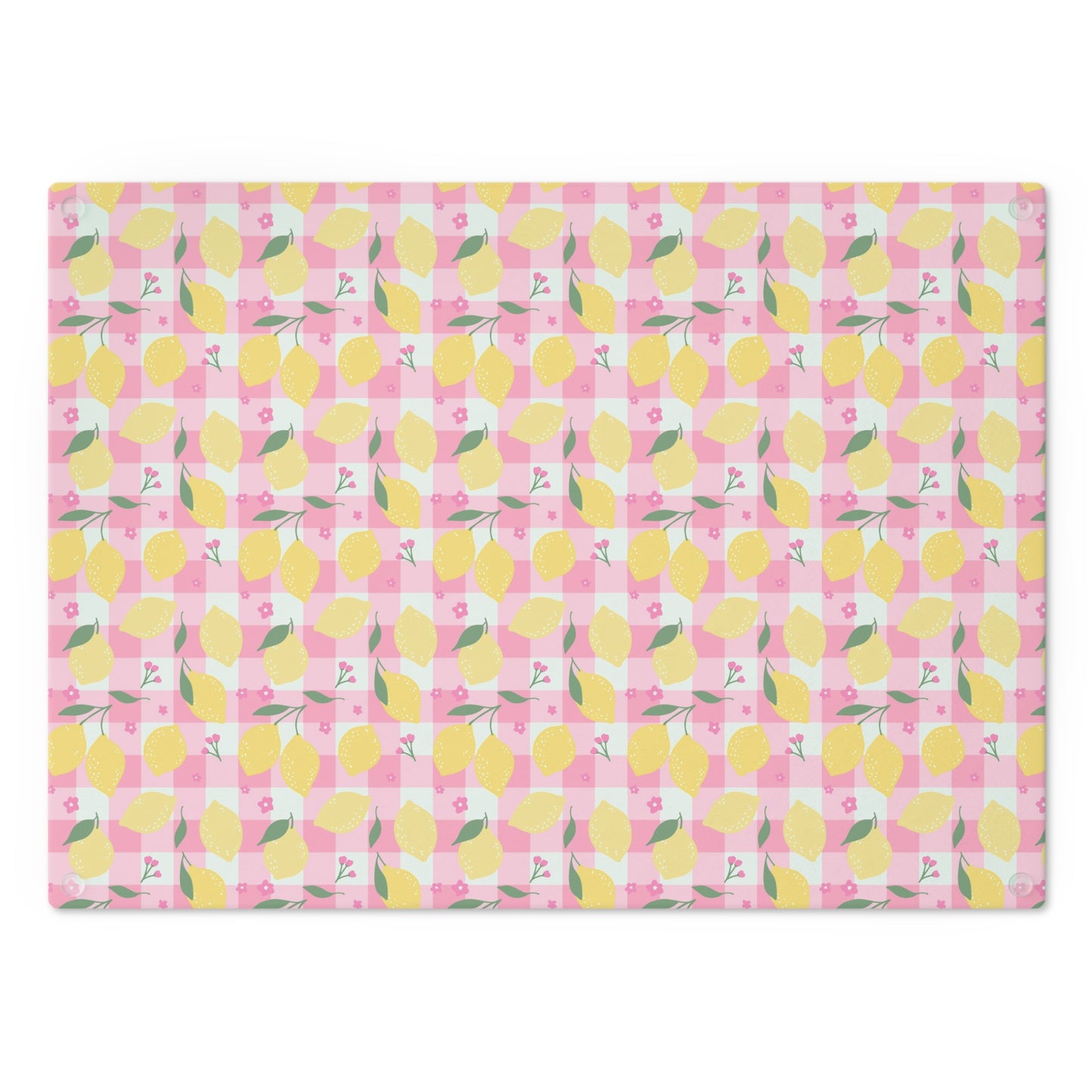 Pink Lemonade Plaid Cutting Board