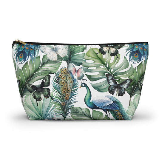 Tropical Peacock Accessory Pouch w T-bottom